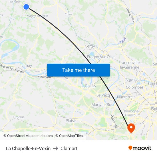 La Chapelle-En-Vexin to Clamart map