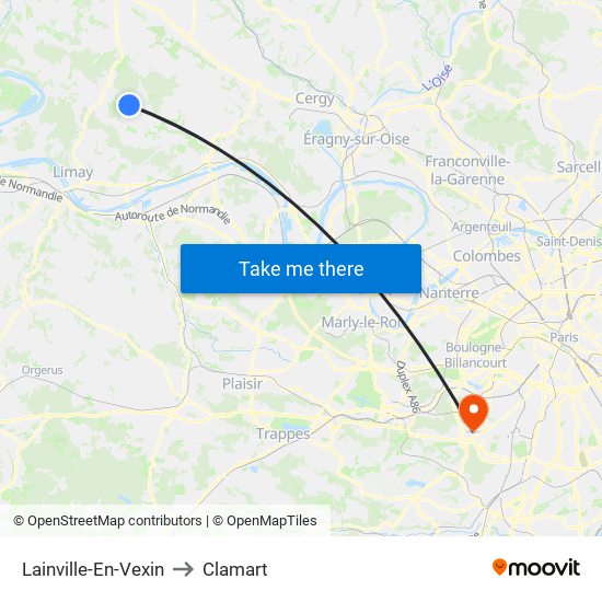 Lainville-En-Vexin to Clamart map