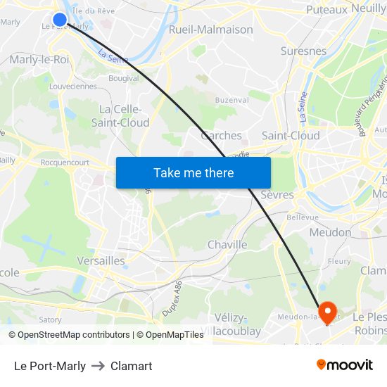 Le Port-Marly to Clamart map