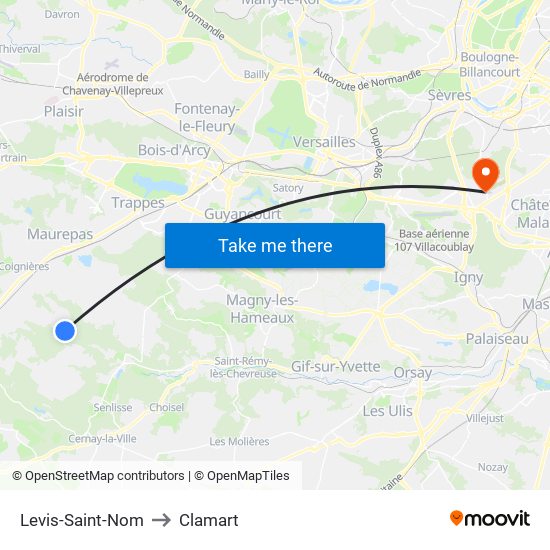 Levis-Saint-Nom to Clamart map