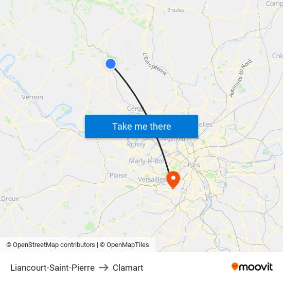 Liancourt-Saint-Pierre to Clamart map