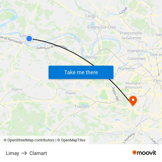 Limay to Clamart map