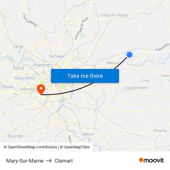 Mary-Sur-Marne to Clamart map
