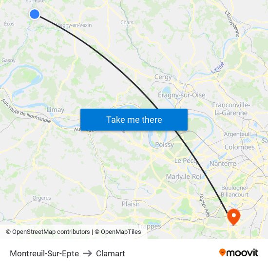 Montreuil-Sur-Epte to Clamart map