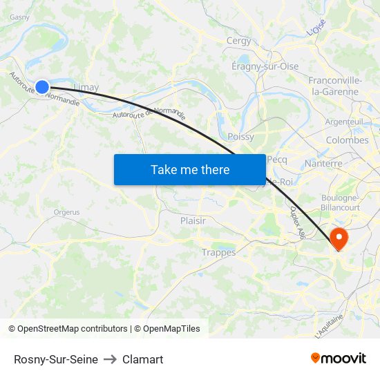 Rosny-Sur-Seine to Clamart map