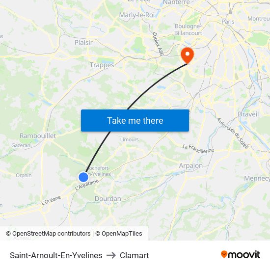 Saint-Arnoult-En-Yvelines to Clamart map