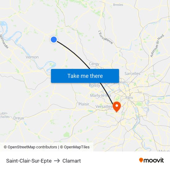 Saint-Clair-Sur-Epte to Clamart map
