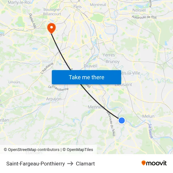 Saint-Fargeau-Ponthierry to Clamart map