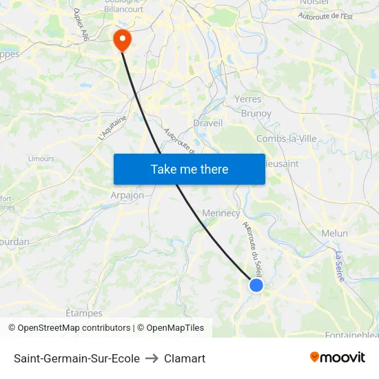 Saint-Germain-Sur-Ecole to Clamart map