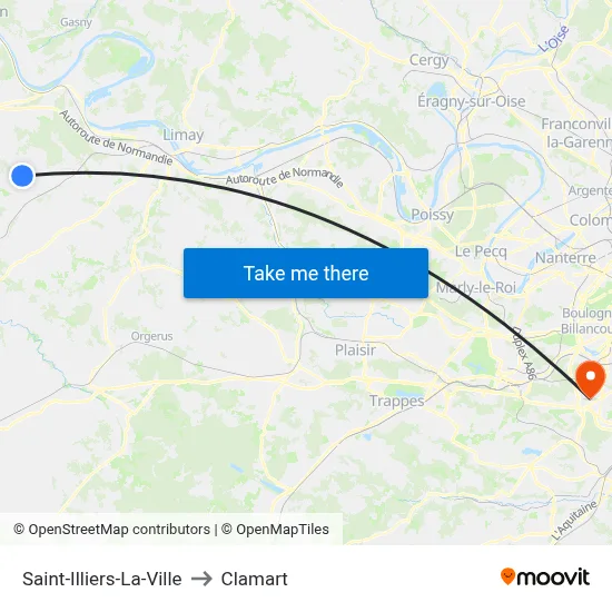 Saint-Illiers-La-Ville to Clamart map
