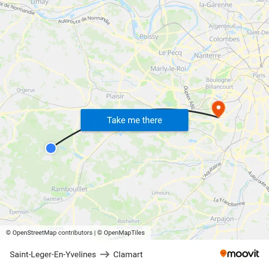 Saint-Leger-En-Yvelines to Clamart map