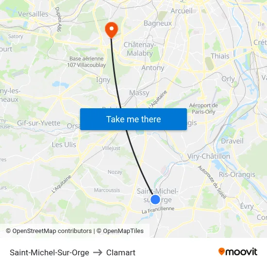 Saint-Michel-Sur-Orge to Clamart map