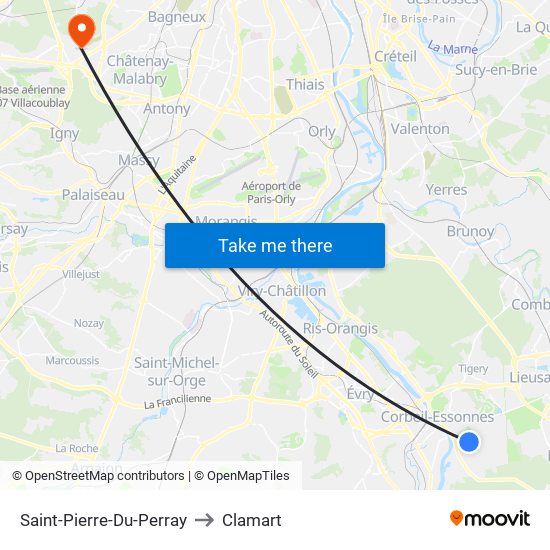 Saint-Pierre-Du-Perray to Clamart map