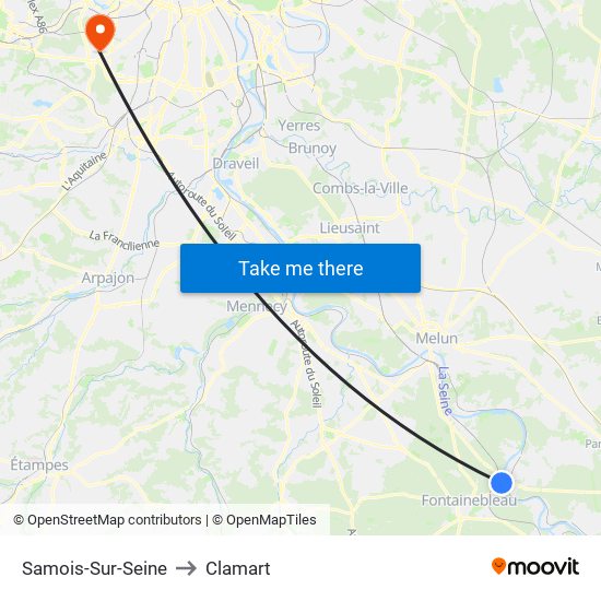 Samois-Sur-Seine to Clamart map