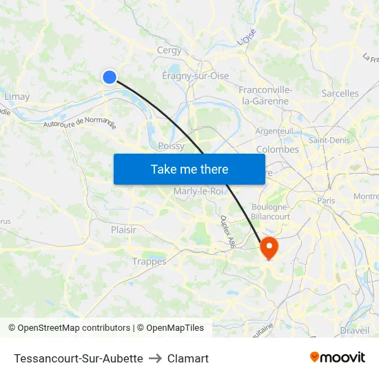 Tessancourt-Sur-Aubette to Clamart map