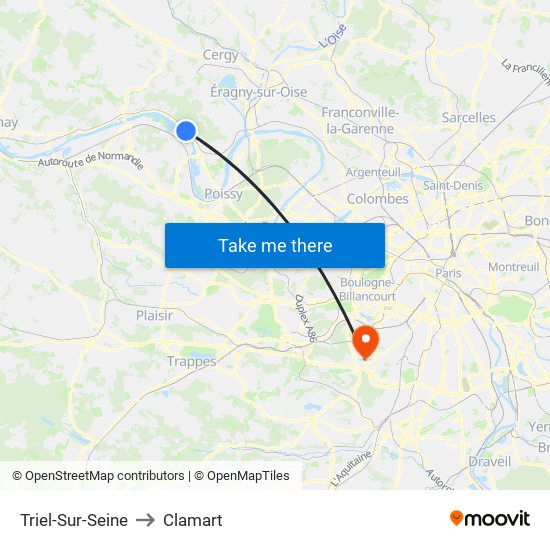 Triel-Sur-Seine to Clamart map