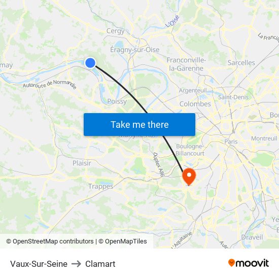 Vaux-Sur-Seine to Clamart map