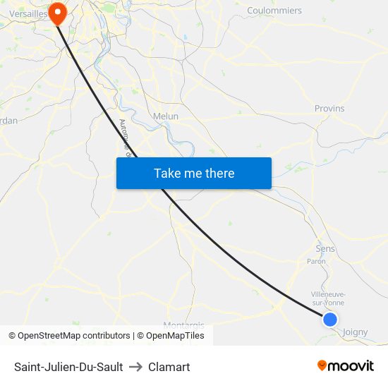Saint-Julien-Du-Sault to Clamart map