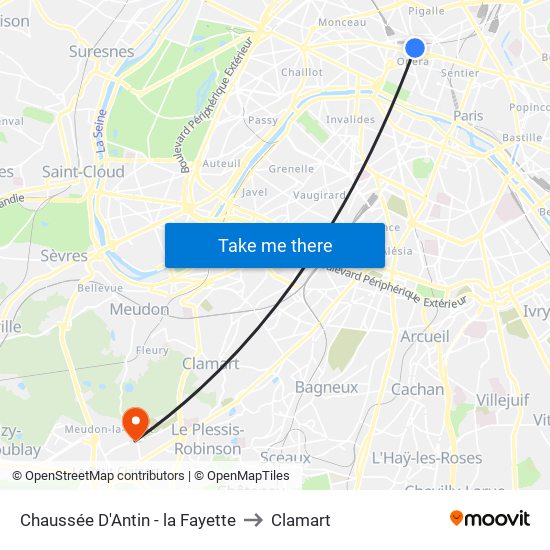 Chaussée D'Antin - la Fayette to Clamart map