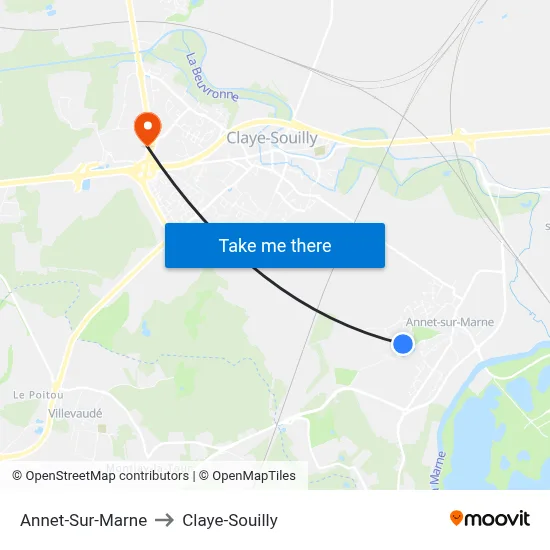Annet-Sur-Marne to Claye-Souilly map