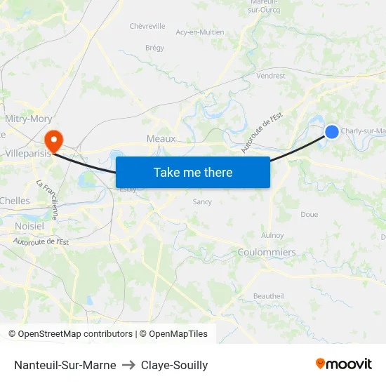 Nanteuil-Sur-Marne to Claye-Souilly map