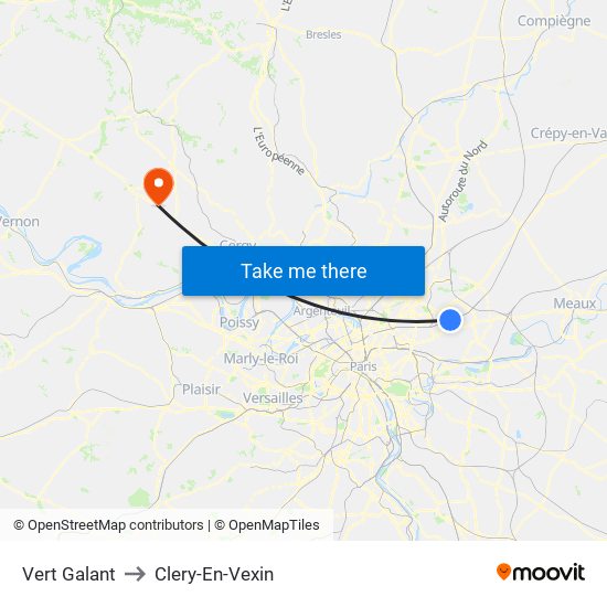 Vert Galant to Clery-En-Vexin map