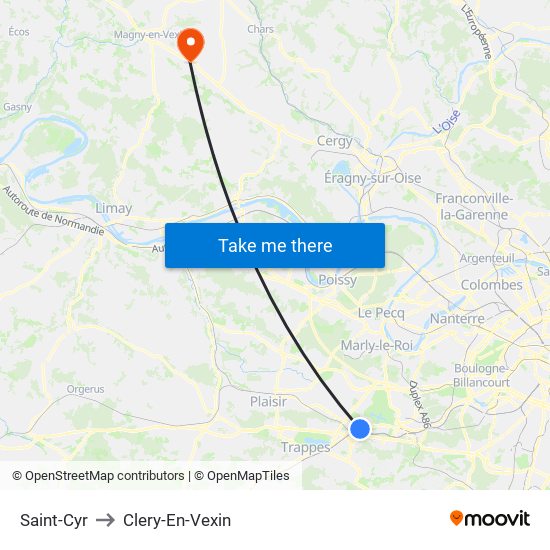 Saint-Cyr to Clery-En-Vexin map