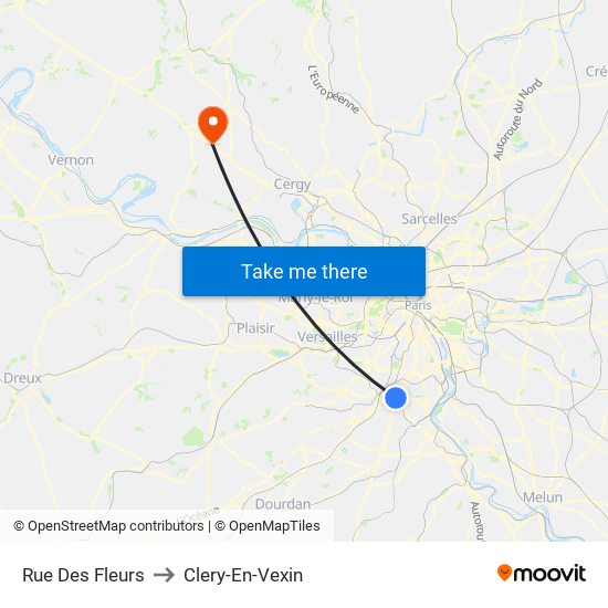 Rue Des Fleurs to Clery-En-Vexin map