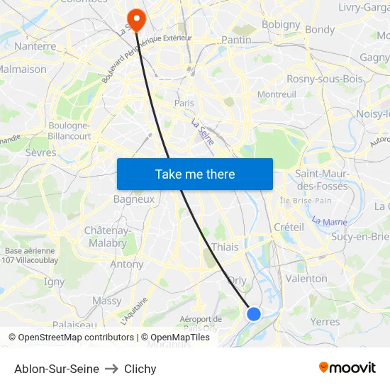 Ablon-Sur-Seine to Clichy map