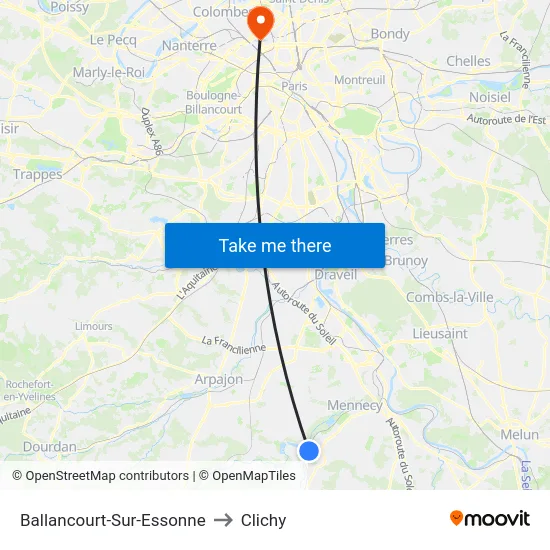 Ballancourt-Sur-Essonne to Clichy map