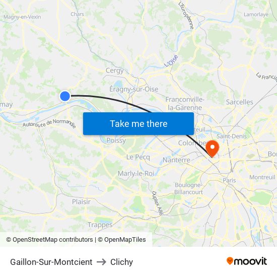 Gaillon-Sur-Montcient to Clichy map