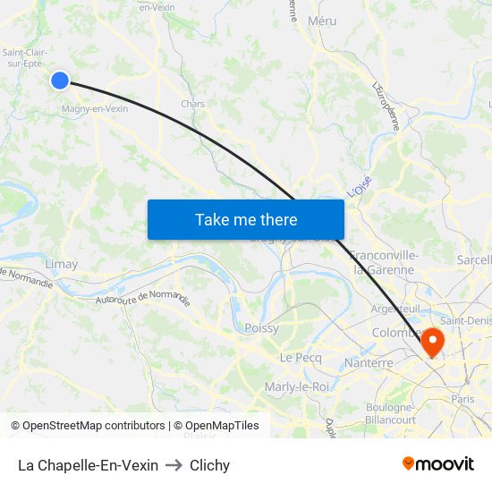 La Chapelle-En-Vexin to Clichy map