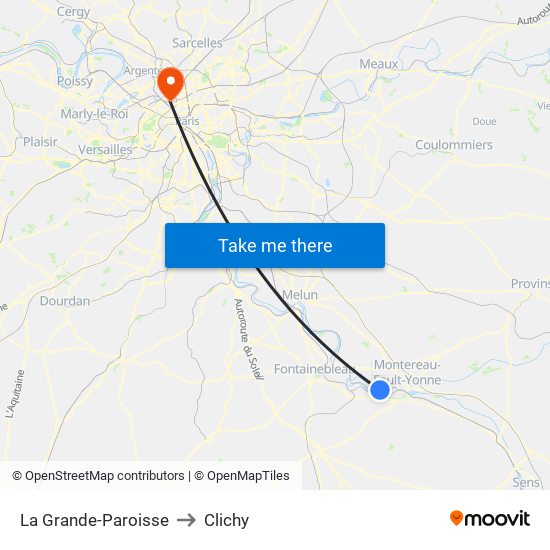 La Grande-Paroisse to Clichy map