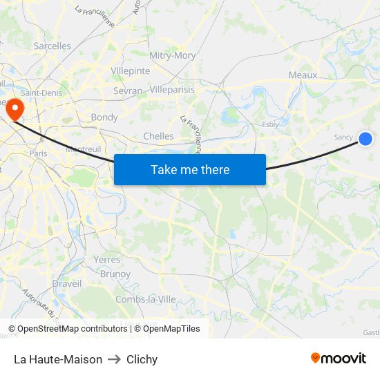 La Haute-Maison to Clichy map
