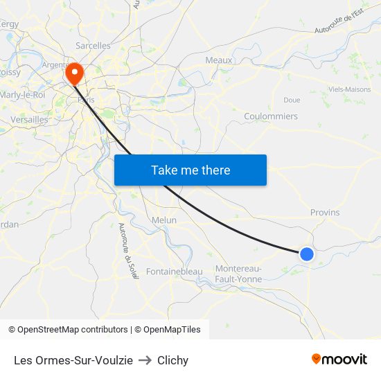 Les Ormes-Sur-Voulzie to Clichy map