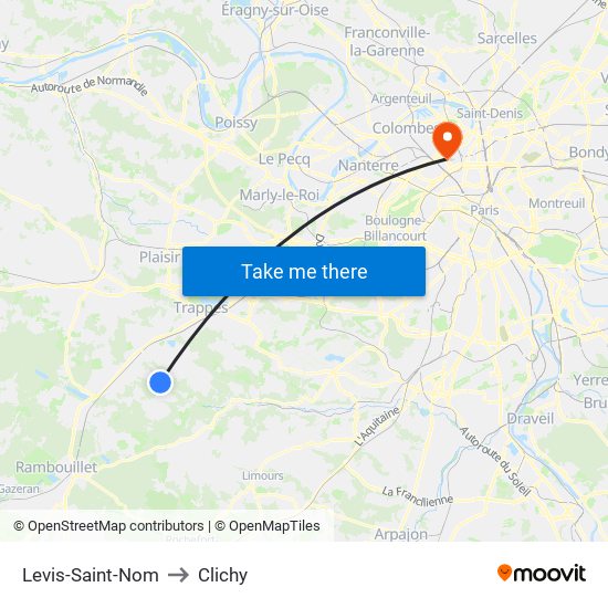 Levis-Saint-Nom to Clichy map