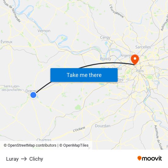 Luray to Clichy map
