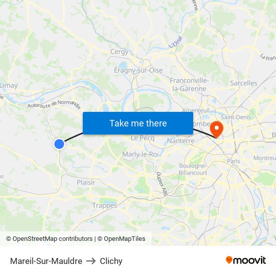 Mareil-Sur-Mauldre to Clichy map