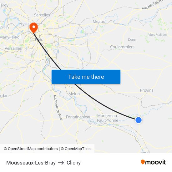 Mousseaux-Les-Bray to Clichy map