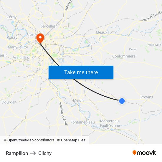 Rampillon to Clichy map