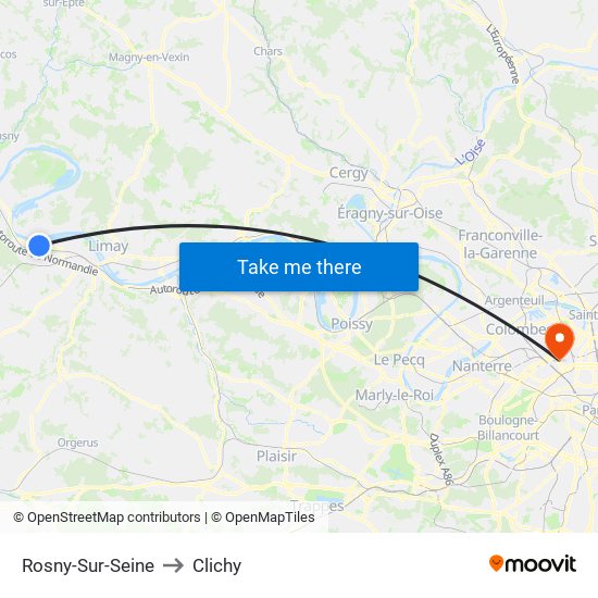 Rosny-Sur-Seine to Clichy map