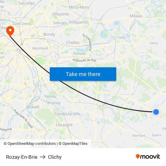 Rozay-En-Brie to Clichy map