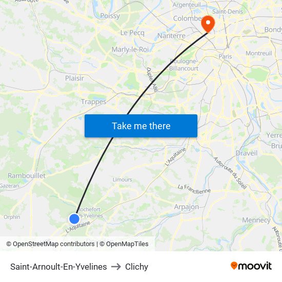 Saint-Arnoult-En-Yvelines to Clichy map