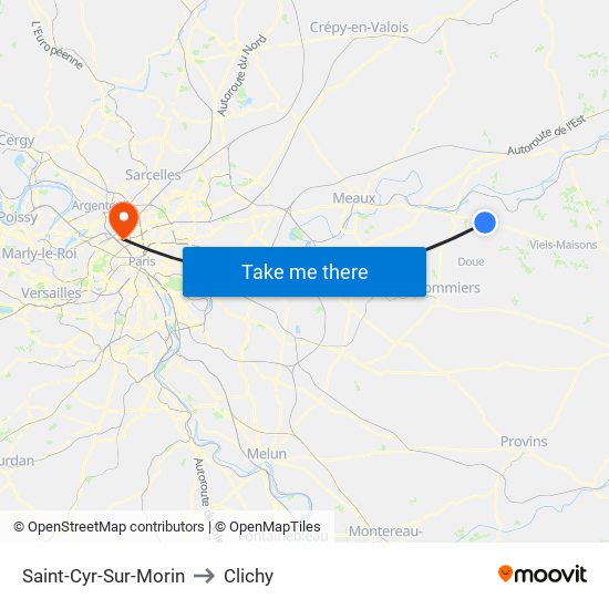 Saint-Cyr-Sur-Morin to Clichy map