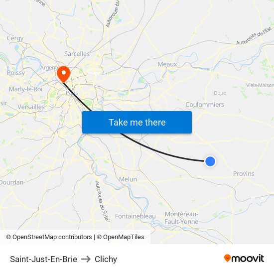 Saint-Just-En-Brie to Clichy map