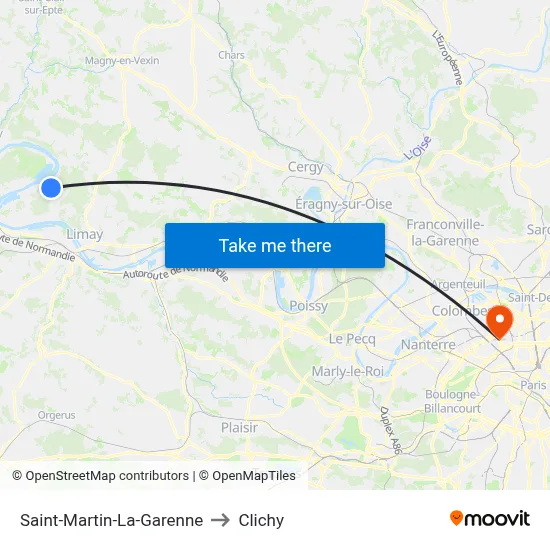 Saint-Martin-La-Garenne to Clichy map
