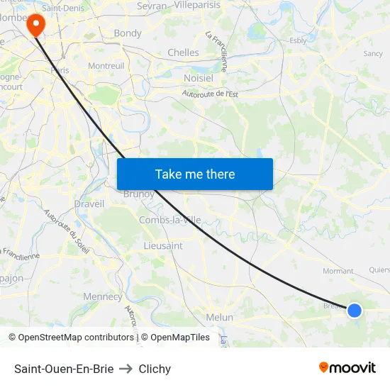 Saint-Ouen-En-Brie to Clichy map