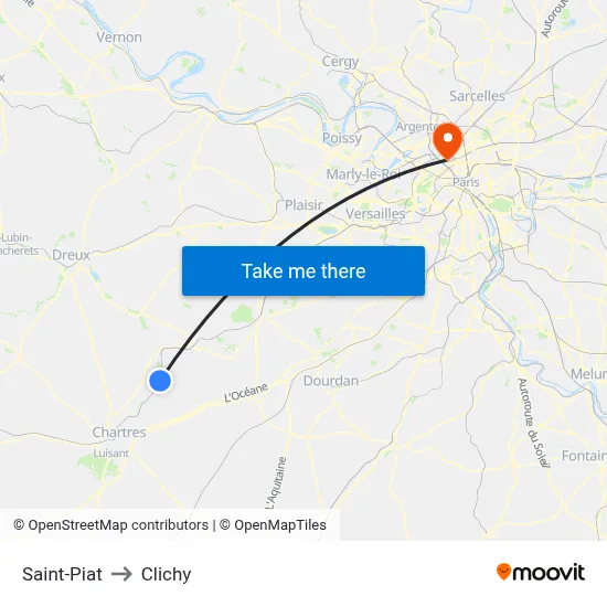 Saint-Piat to Clichy map