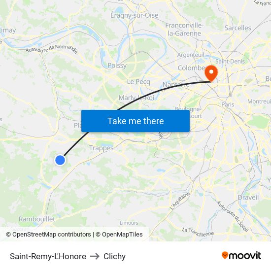 Saint-Remy-L'Honore to Clichy map