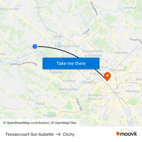 Tessancourt-Sur-Aubette to Clichy map